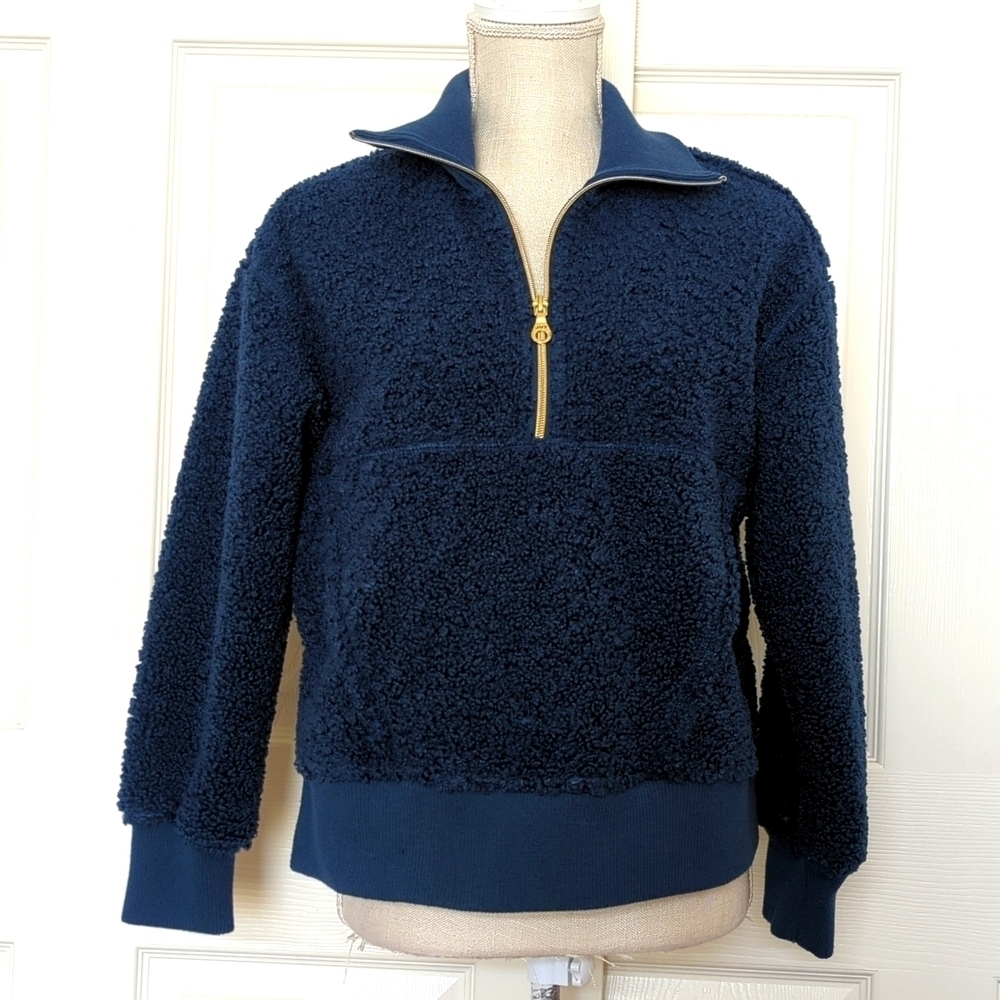 Joy Lab Navy Half Zip Sherpa Fleece Pullover